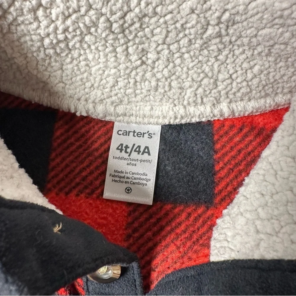 Carter's‎ Red and Black Plaid Kids Sweater